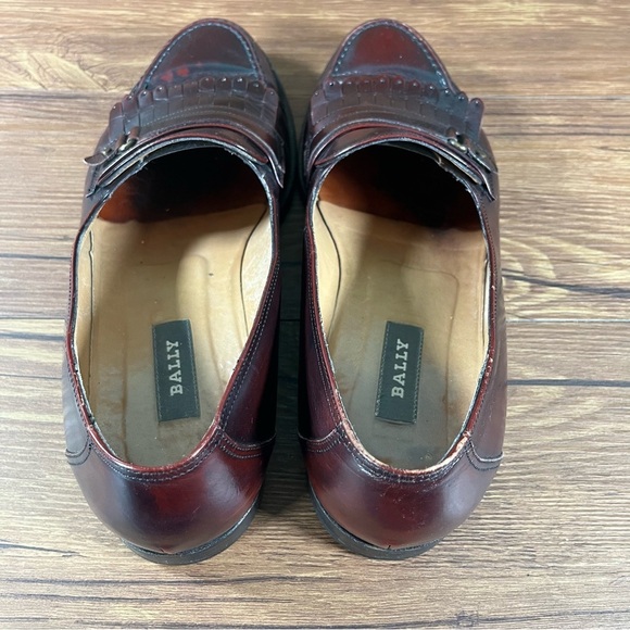 BALLY Glasgow Leather Tassel Slip-On Loafers Men’s Size 10 Shoes - Picture 10 of 11
